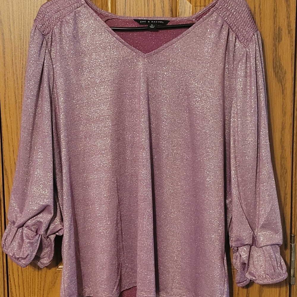 Zac & Rachel Pink Puff Sleeve Blouse